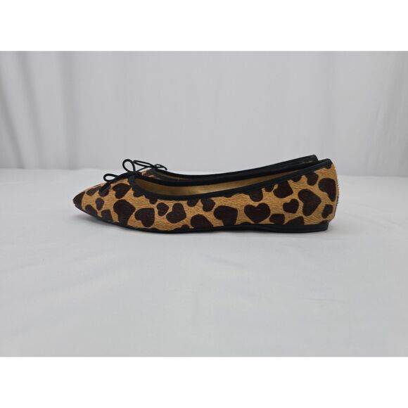 Talbots Women's Poppy Pointed Toe Ballet Flats Leopard Print Hearts Leather 8.5 - Picture 1 of 14